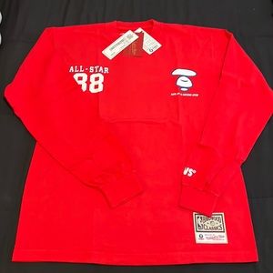 Bape & Mitchell and Ness collab Long sleeve size M